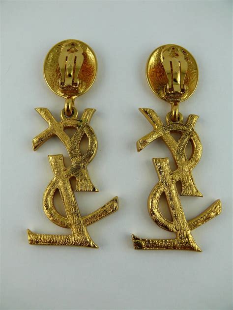 vintage ysl earrings|yves saint laurent gold earrings.